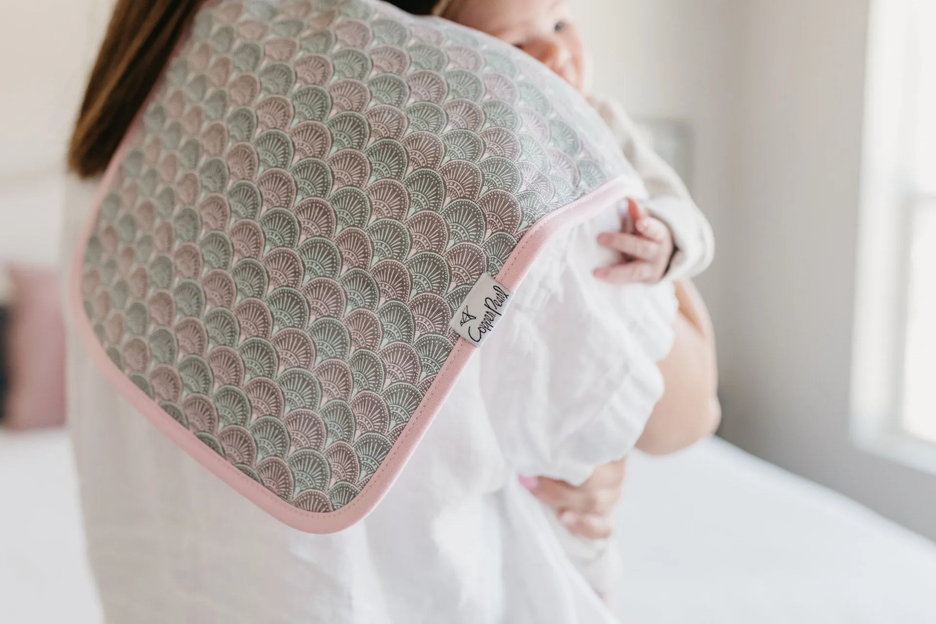 Copper Pearl Coral Premium Burp Cloth Set