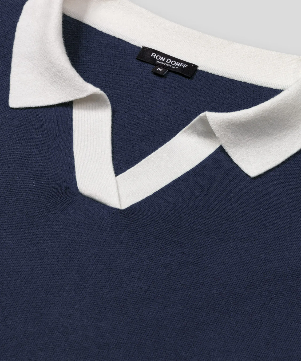 Cotton-Linen Polo: Deep Ocean