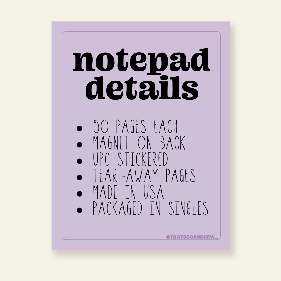 Current Chore List - Snarky & Colorful Notepad