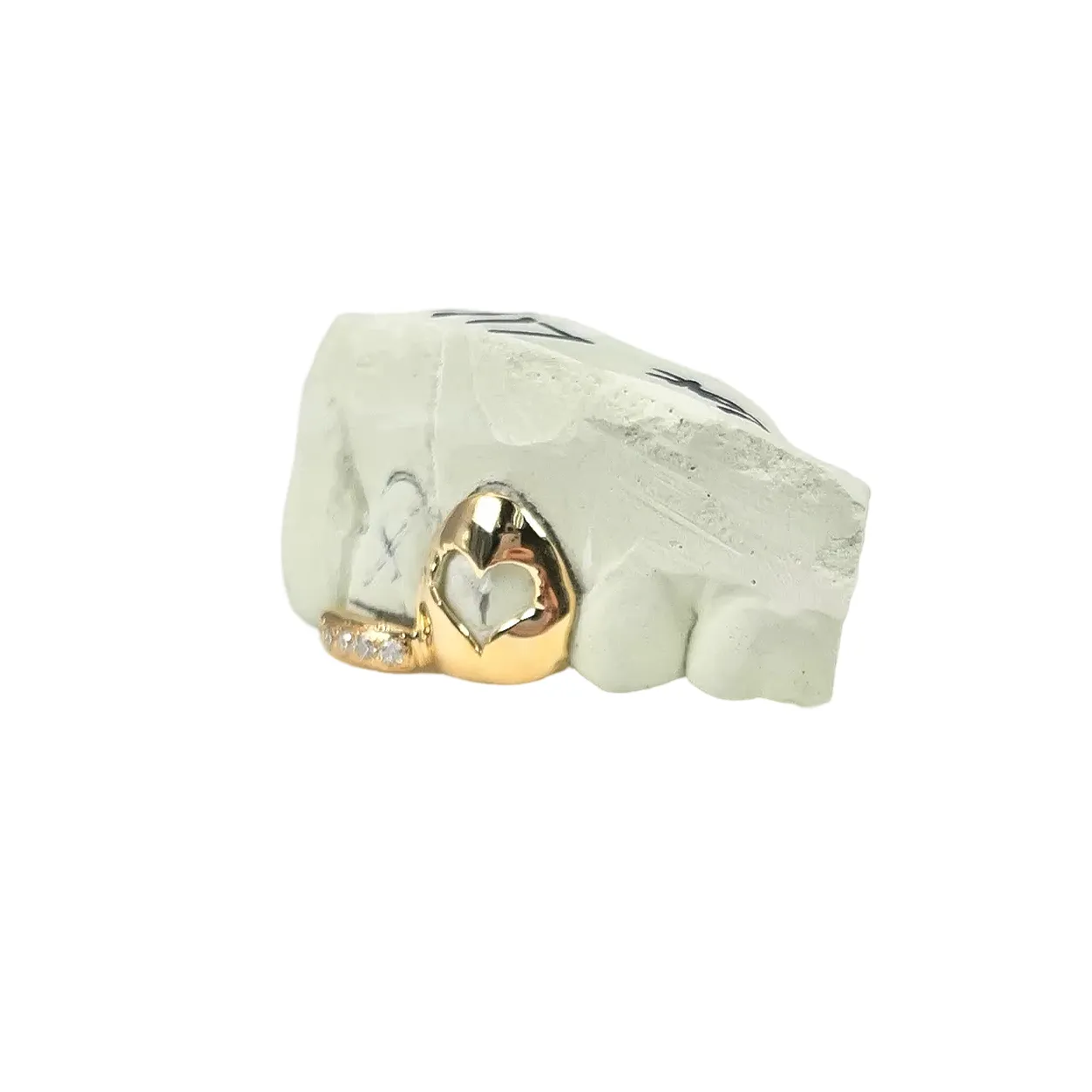 Custom Open Face Heart with Diamond Bar Trim