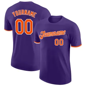 Custom Purple Orange-White Performance T-Shirt
