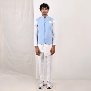 Damian Nehru Jacket with Asymmetrical Overlapped Kurta Set