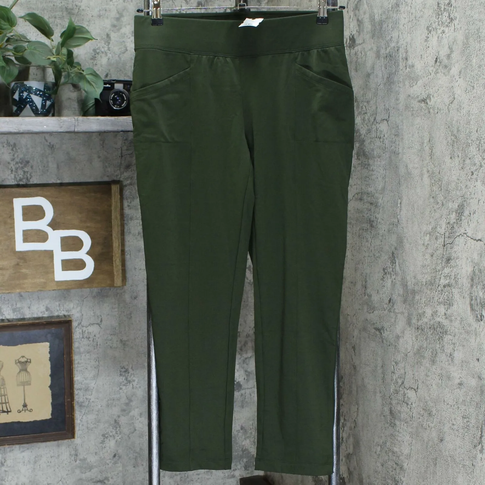 Denim & Co. Petite Active Fleece Back Straight Leg Knit Pants