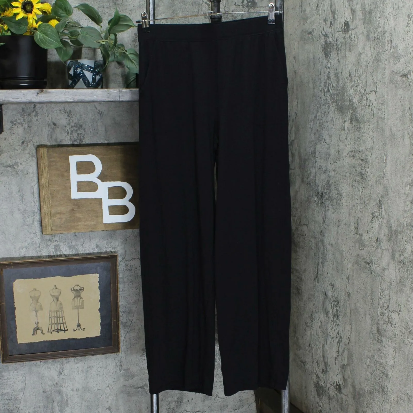 Denim & Co. Women's Pull-On Wide-Leg Beach Pants Black Small