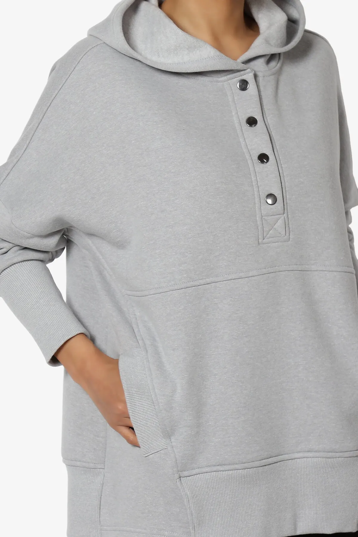 Destene Button V-Neck Hoodie