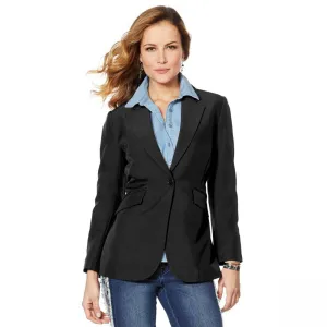 DG2 by Diane Gilman Women's Wrinkle Resistant Gabardine Blazer
