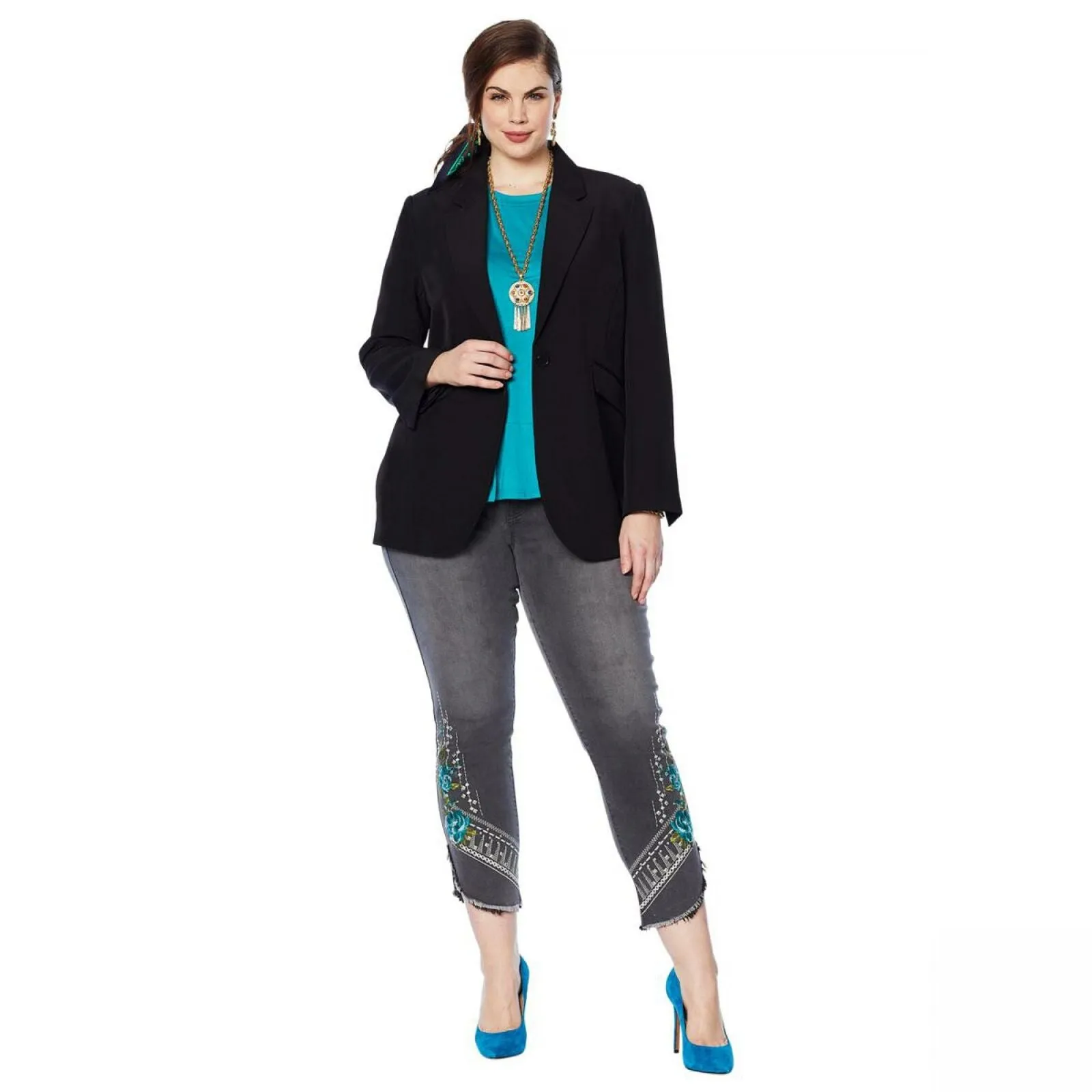 DG2 by Diane Gilman Women's Wrinkle Resistant Gabardine Blazer