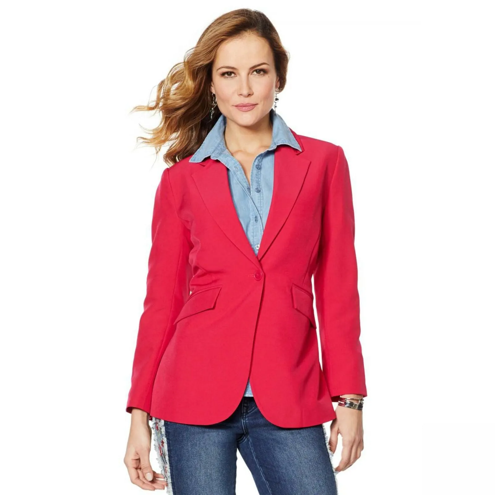 DG2 by Diane Gilman Women's Wrinkle Resistant Gabardine Blazer