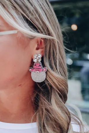 Disco Cowgirl Beaded Earrings by Taylor Shaye - Pink