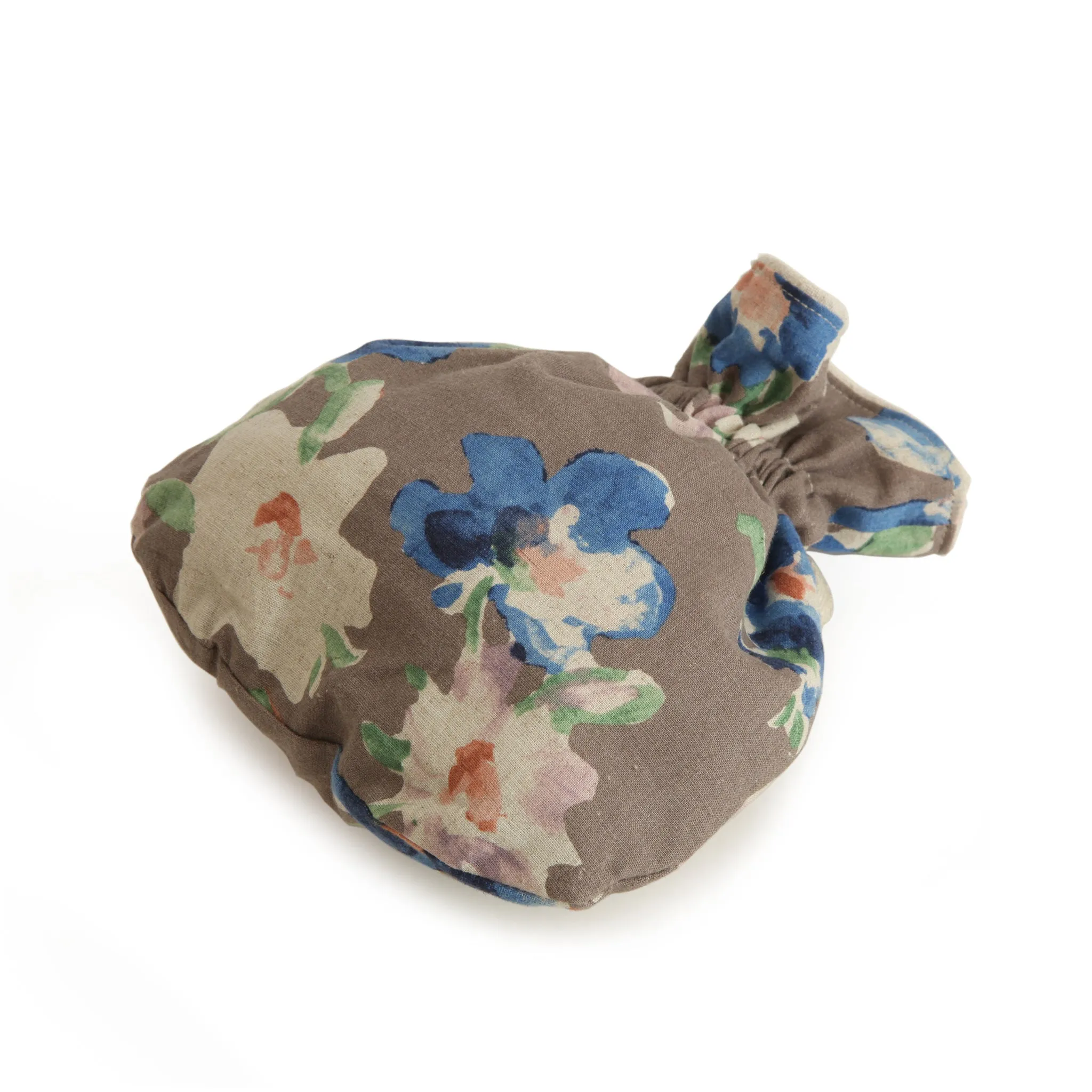 Drawstring Pouch with Blue Flowers Design