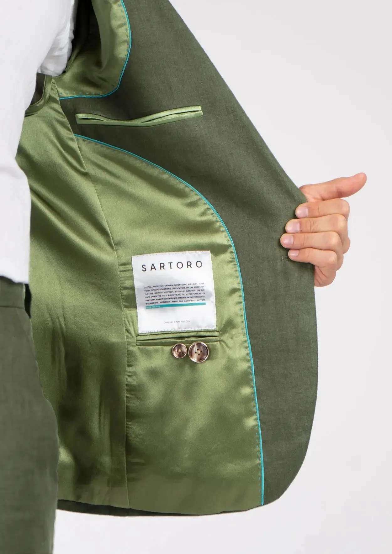 Eldridge Juniper Green Linen Jacket