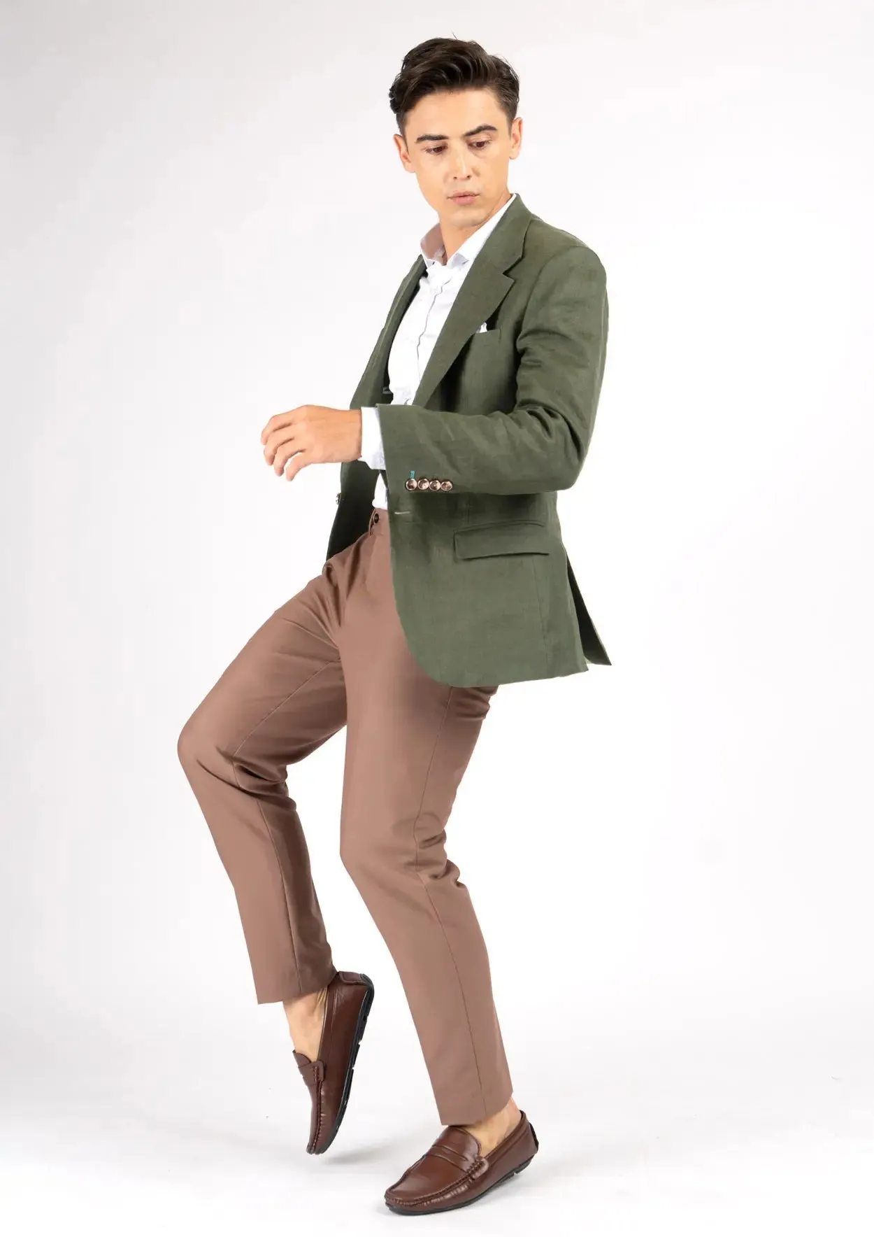 Eldridge Juniper Green Linen Jacket