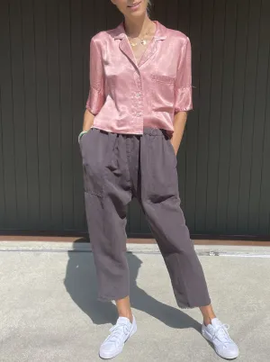 Erika Drop Pant in Linen - Carbon