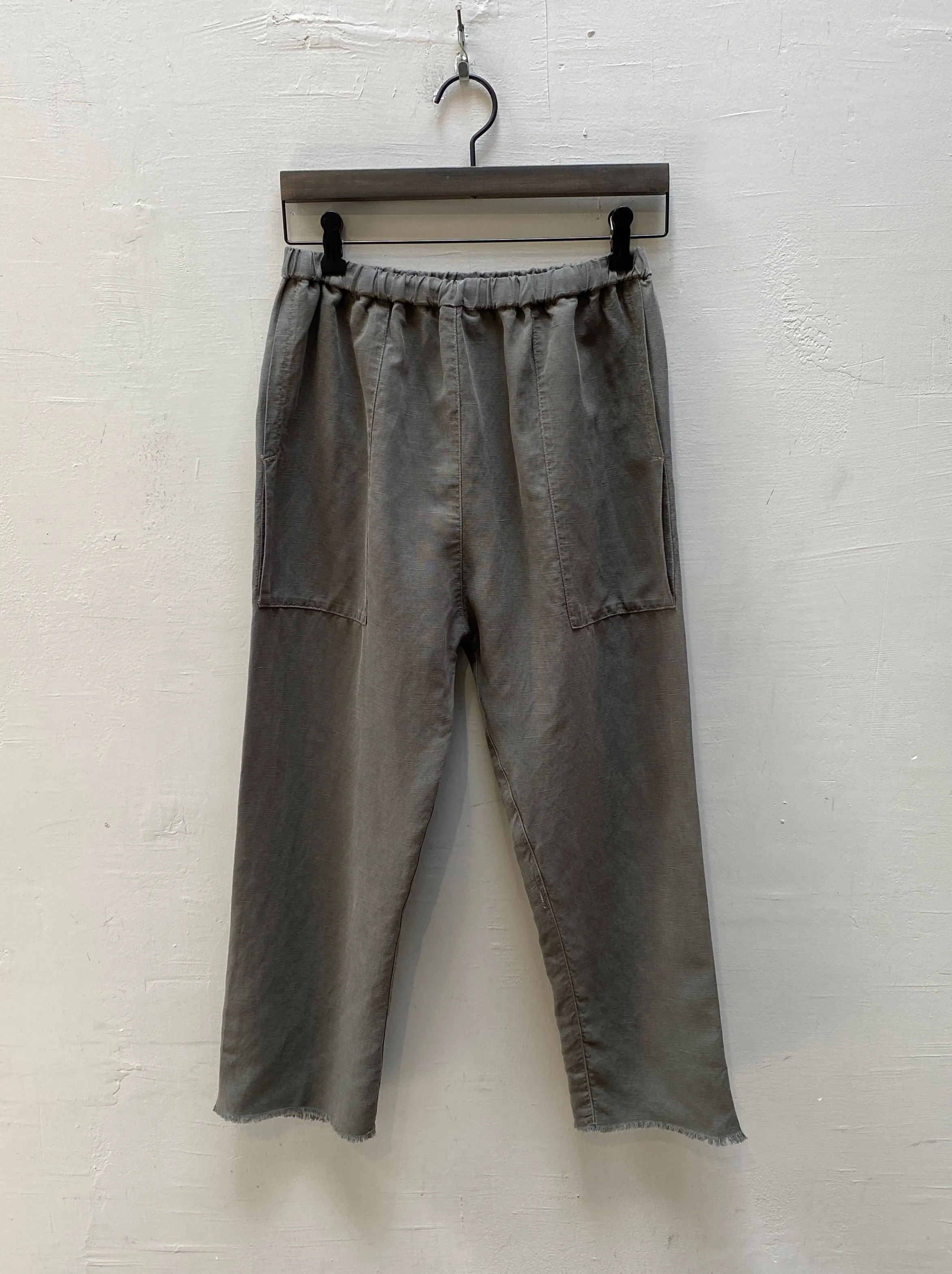 Erika Drop Pant in Linen - Military