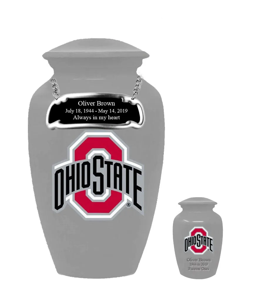 Fan Series - Ohio State University Buckeyes Silver Memorial Cremation Urn - IUOHIO101