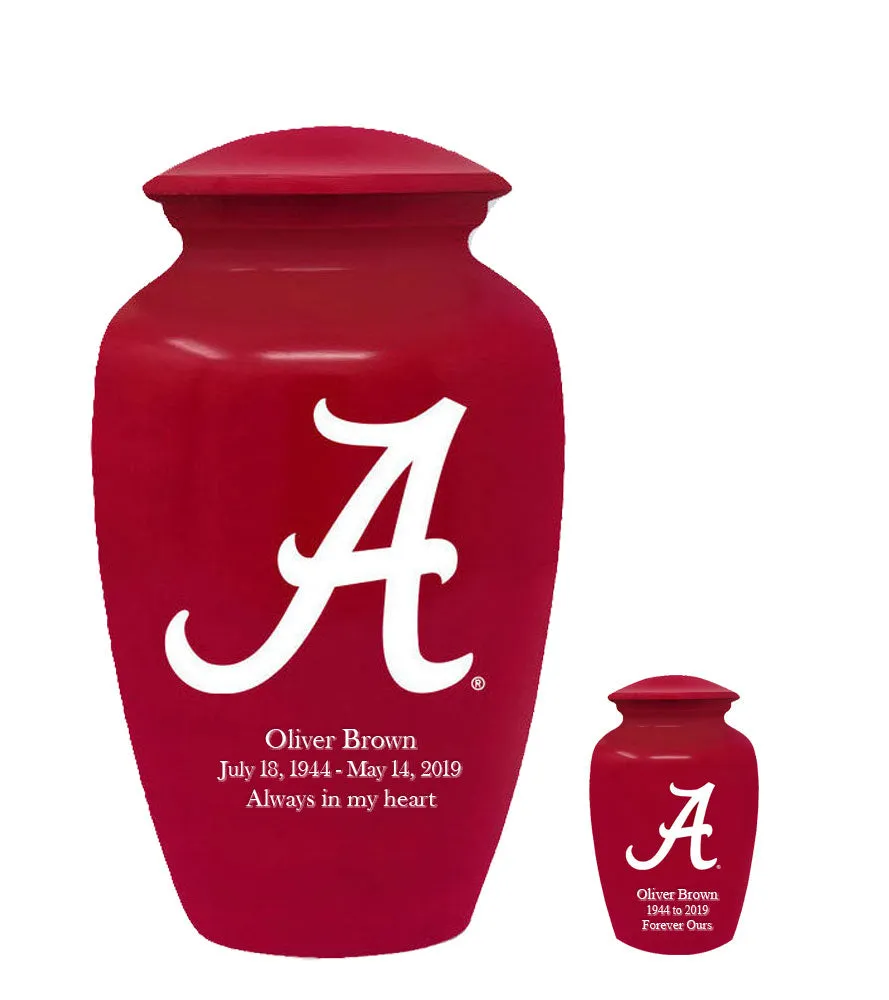 Fan Series - University of Alabama Crimson Tide Red Memorial Cremation Urn - IUALB103