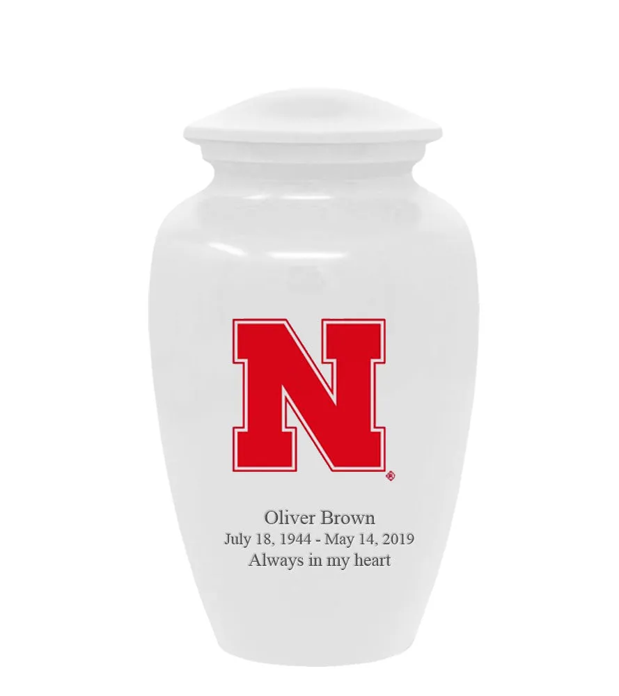 Fan Series - University of Nebraska Cornhuskers White Memorial Cremation Urn - IUNBR100