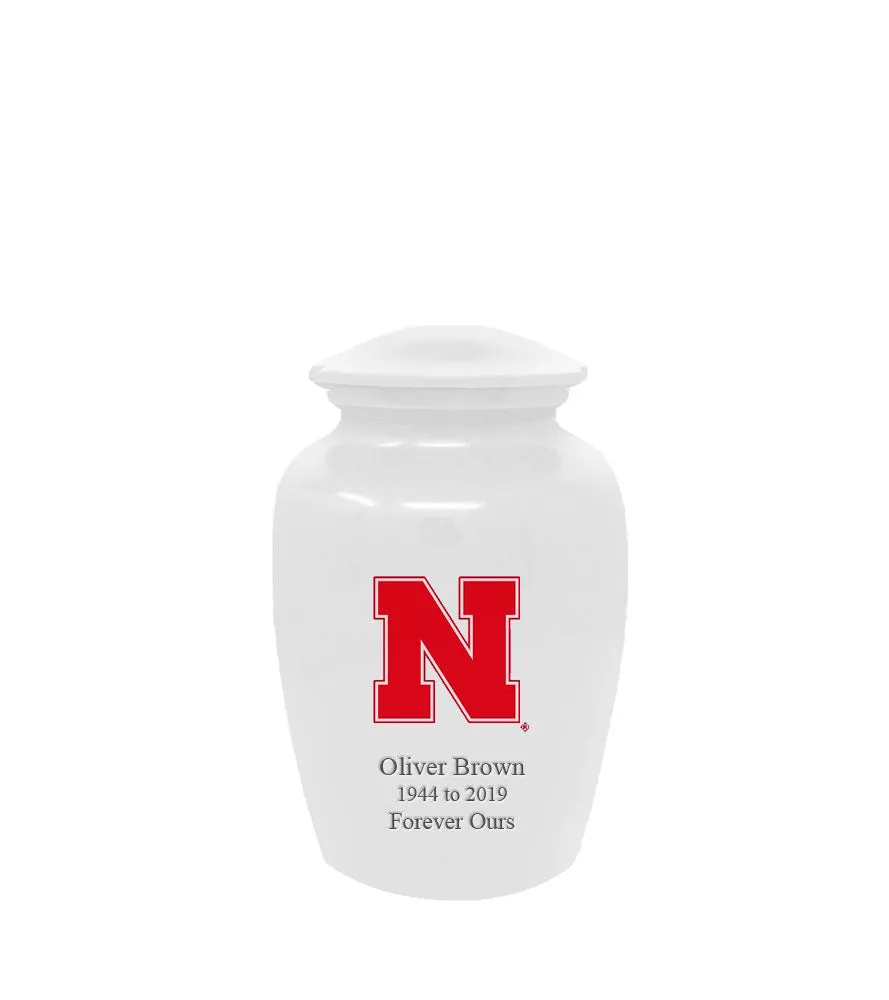 Fan Series - University of Nebraska Cornhuskers White Memorial Cremation Urn - IUNBR100