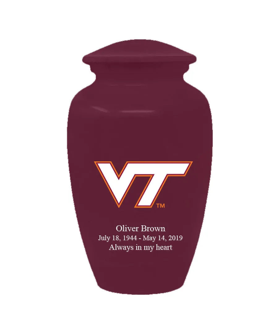 Fan Series - Virginia Tech Hokies Maroon Memorial Cremation Urn - IUVGTE100