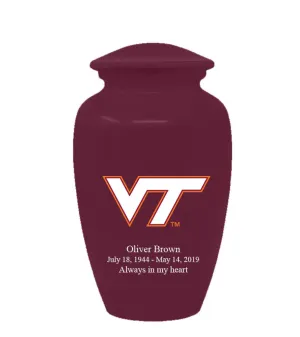 Fan Series - Virginia Tech Hokies Maroon Memorial Cremation Urn - IUVGTE100