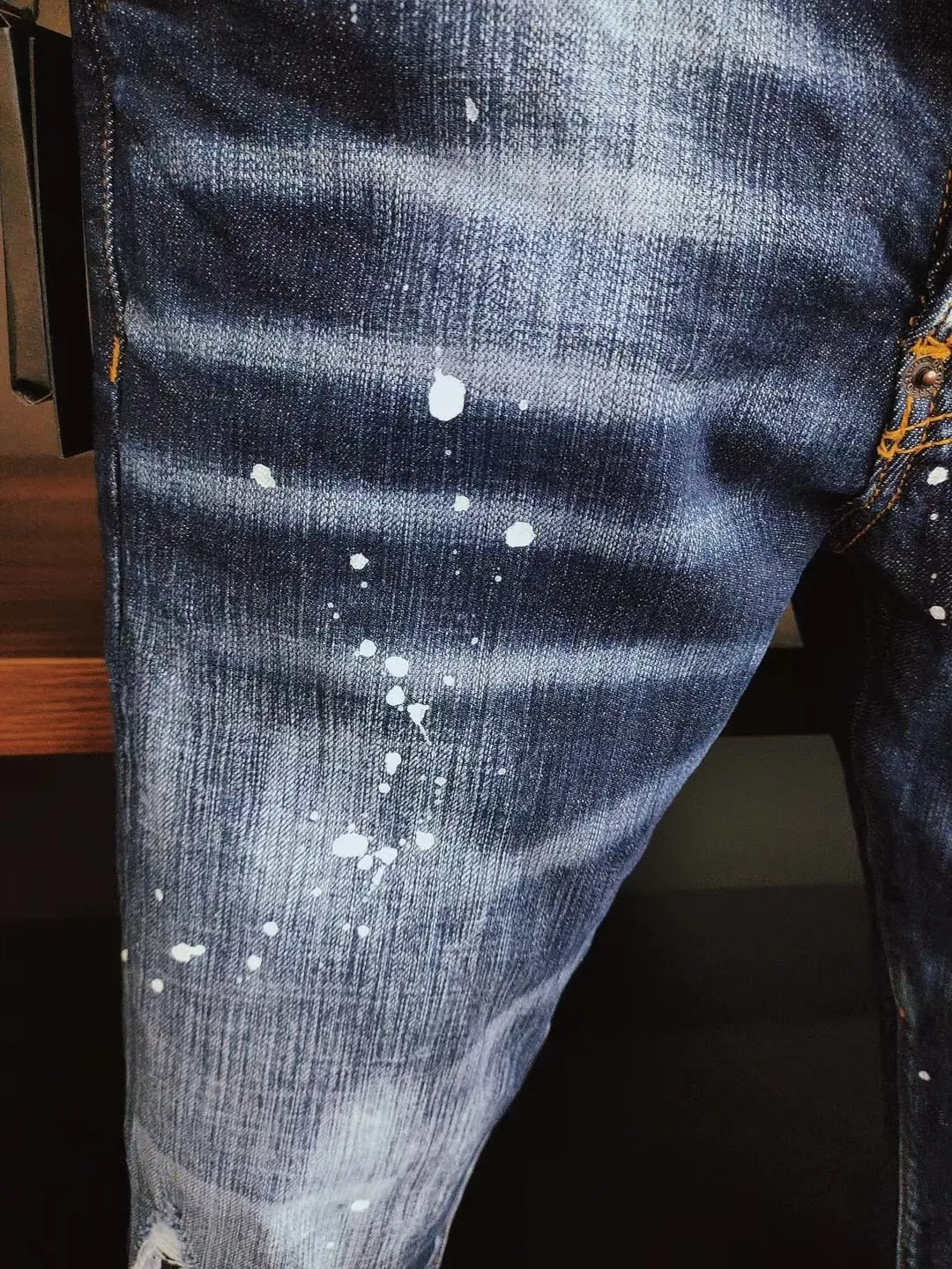 Fashion Trend Paint Spots Men's Jeans