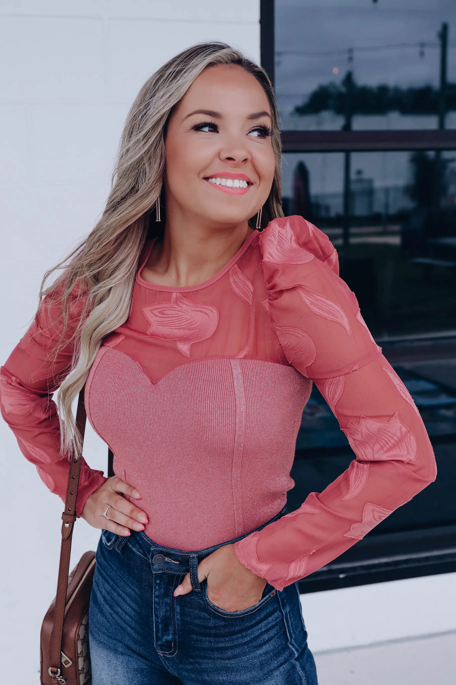 Flora Embellished Corset Sweater - Clay