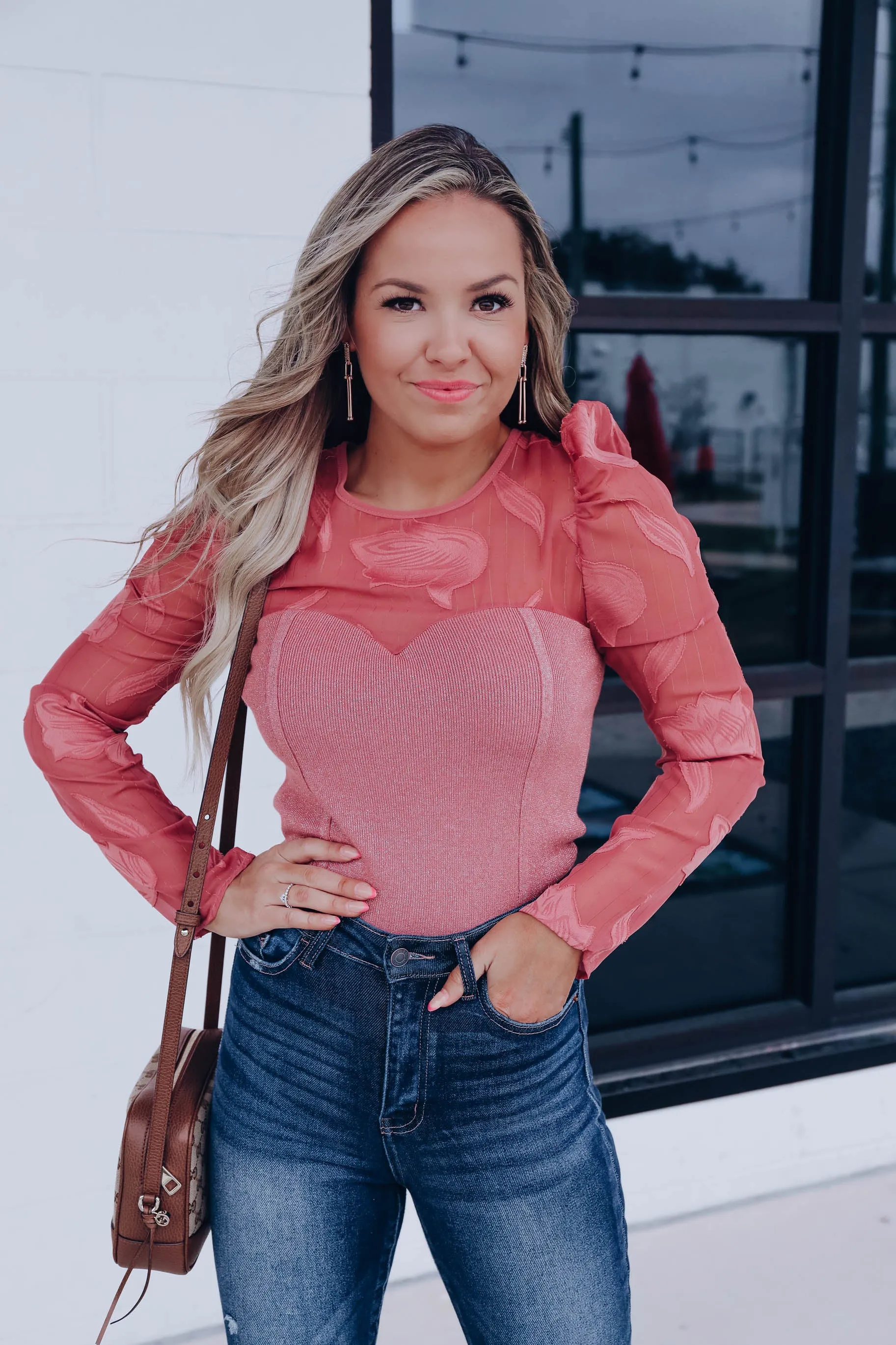 Flora Embellished Corset Sweater - Clay