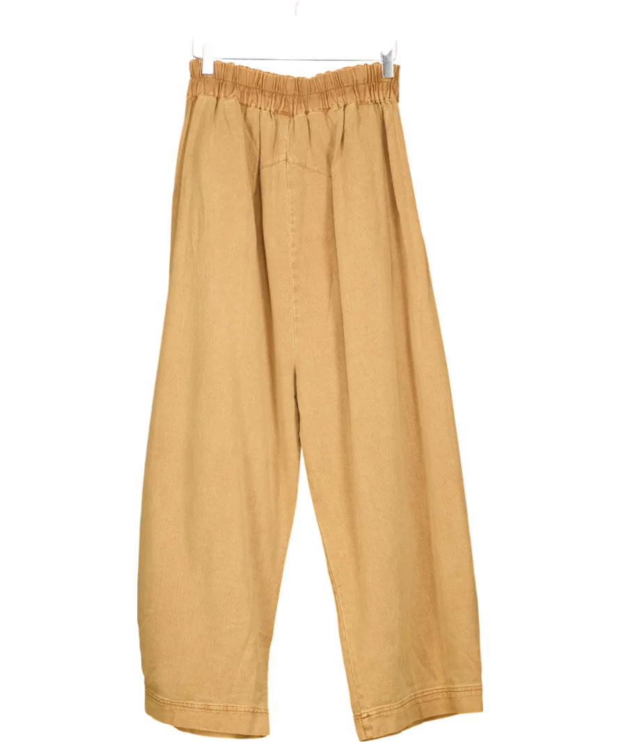 Free People Brown Cool Harbor Wide-leg Trousers UK XS