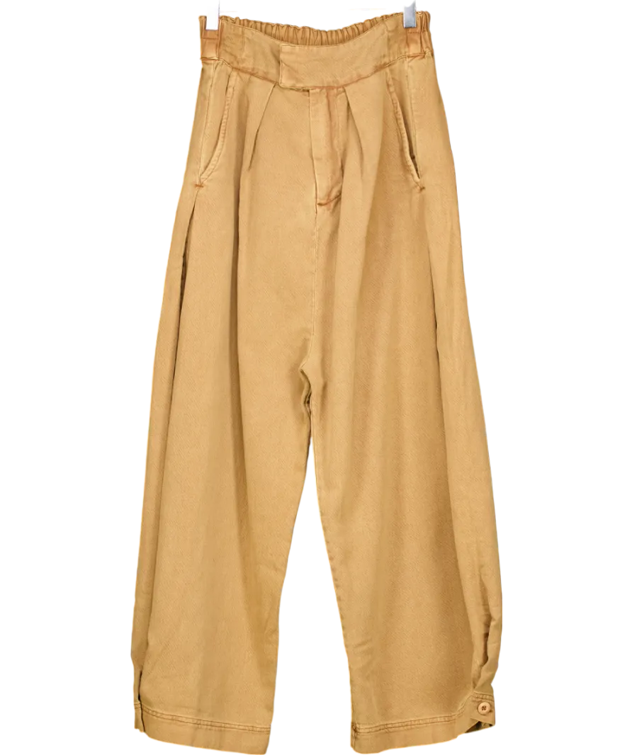 Free People Brown Cool Harbor Wide-leg Trousers UK XS