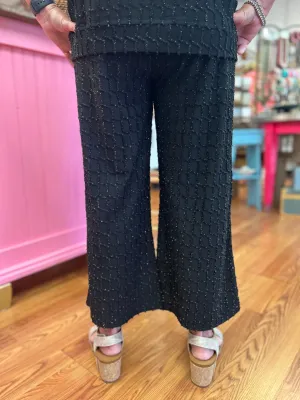 Glitter Texture Crop Pant