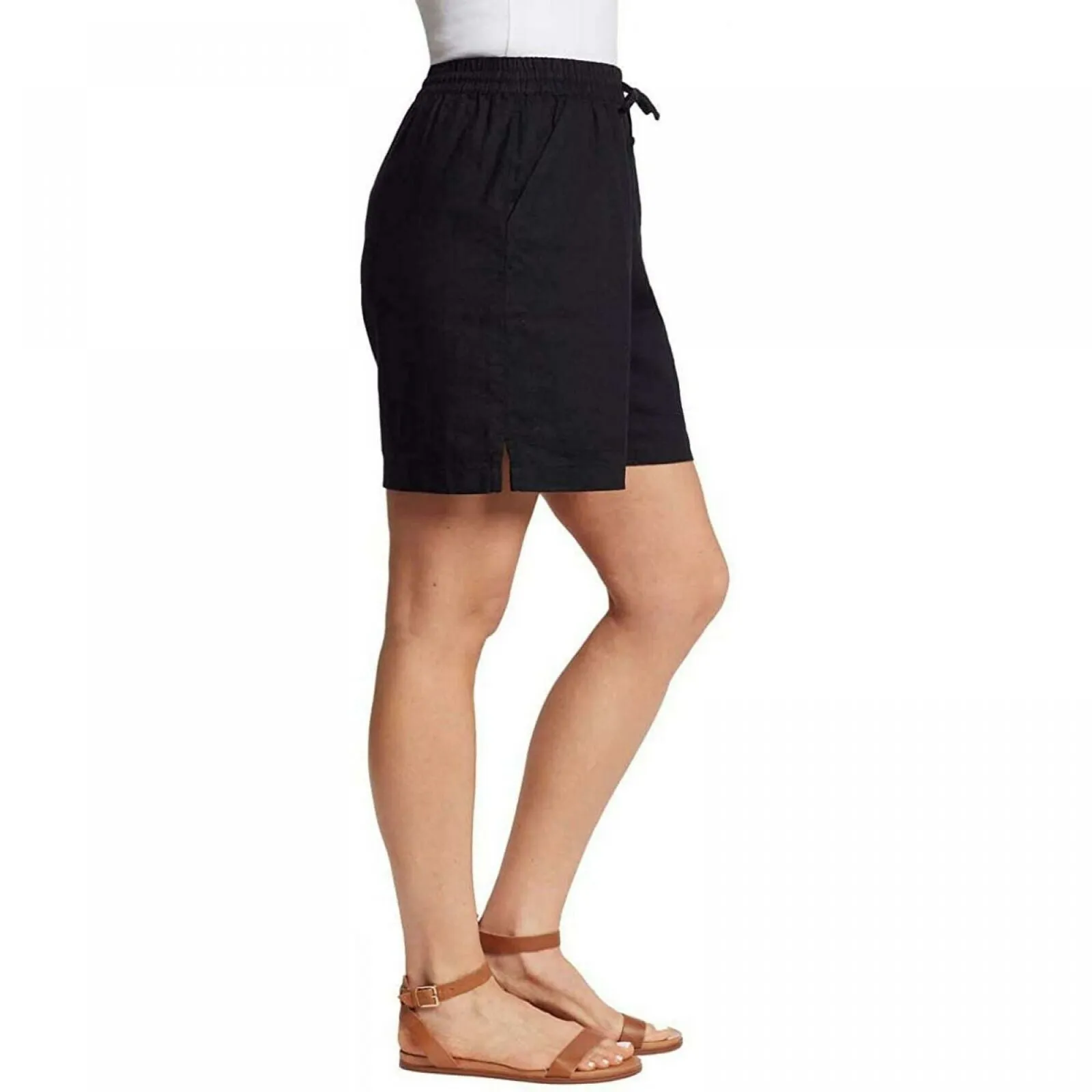 Gloria Vanderbilt Women's Elastic Waist Linen Blend Shorts