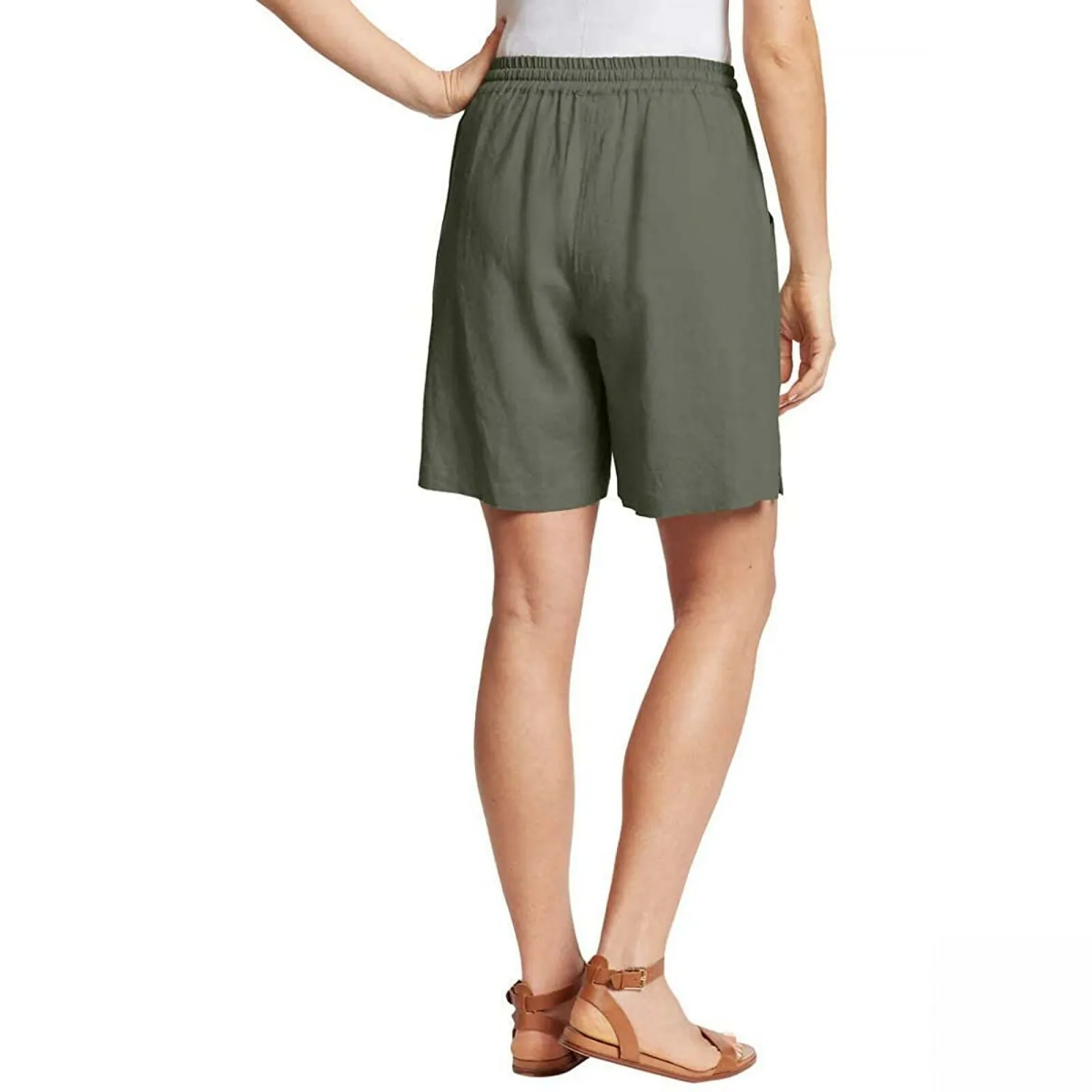 Gloria Vanderbilt Women's Elastic Waist Linen Blend Shorts