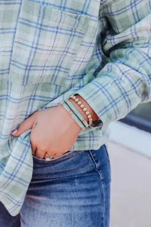 Golden Sage Stack Bracelet