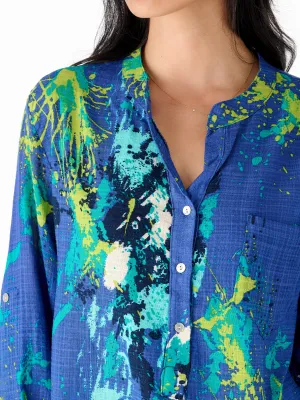Grace Blue Floral Shirt