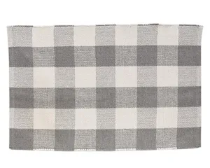 Gray buffalo check farmhouse style accent rug
