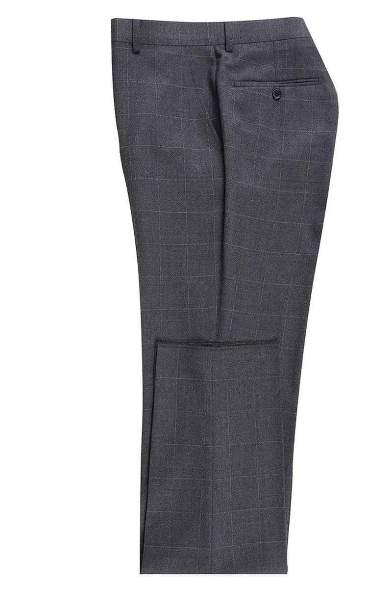 Grey Windowpane 2-Button Notch Suit (2-Piece Set)