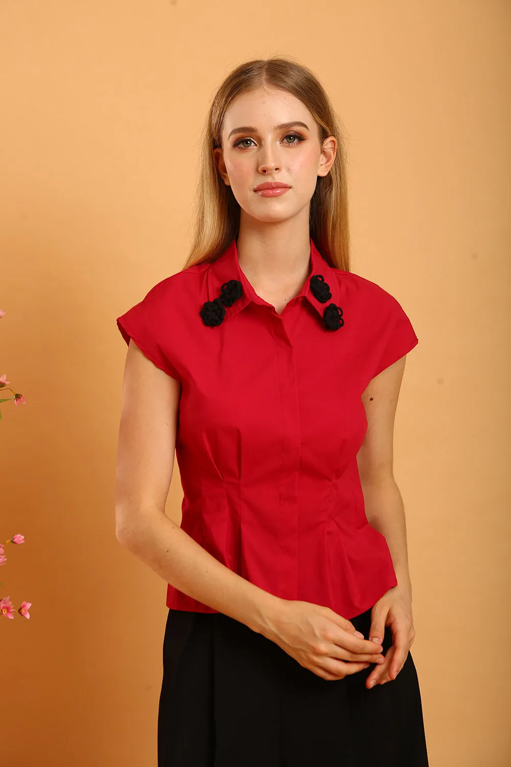Hallie Top in Bold Red