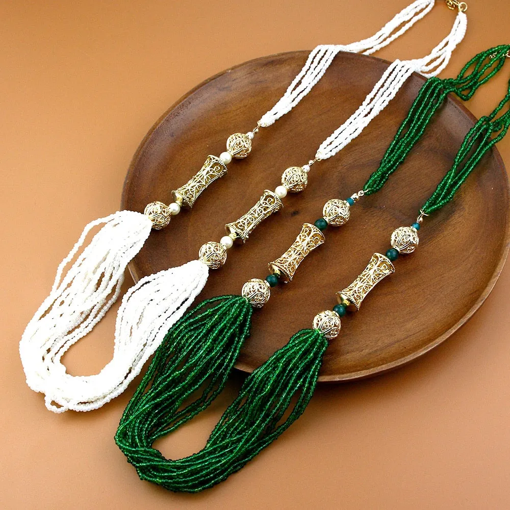 Handmade Beads Long Choker Necklace For Women