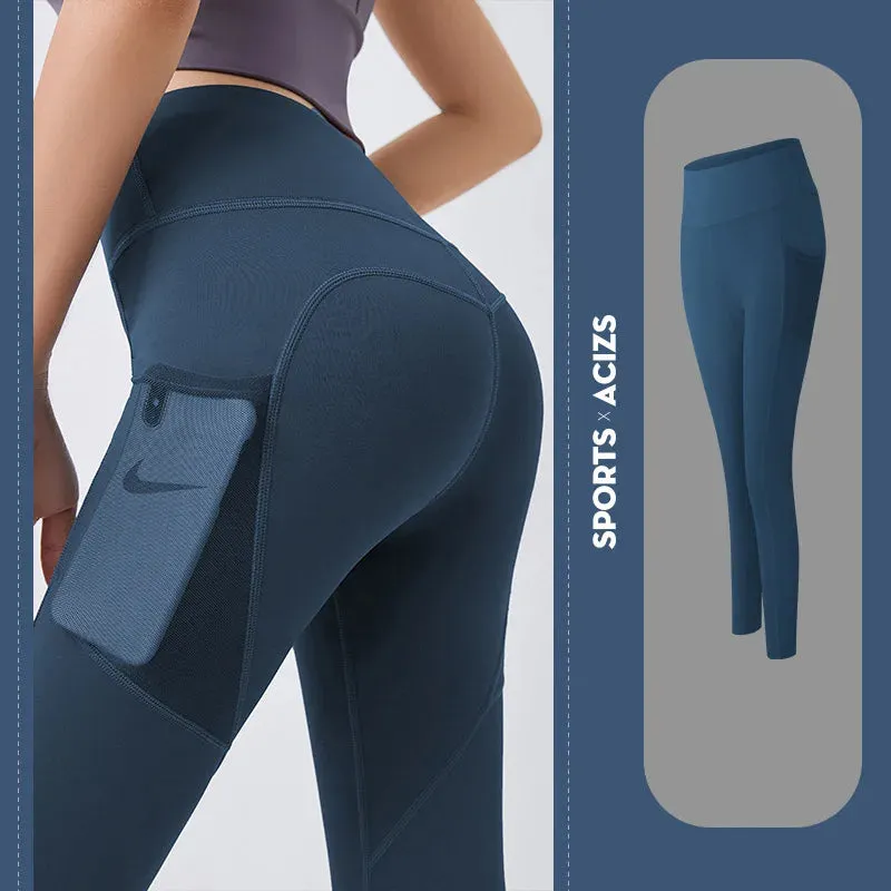 High Waist Yoga Pants Women Sports Leggings With Pocket Girl Gym Leggings Runing Tights Female Fitness Trousers Sportswear