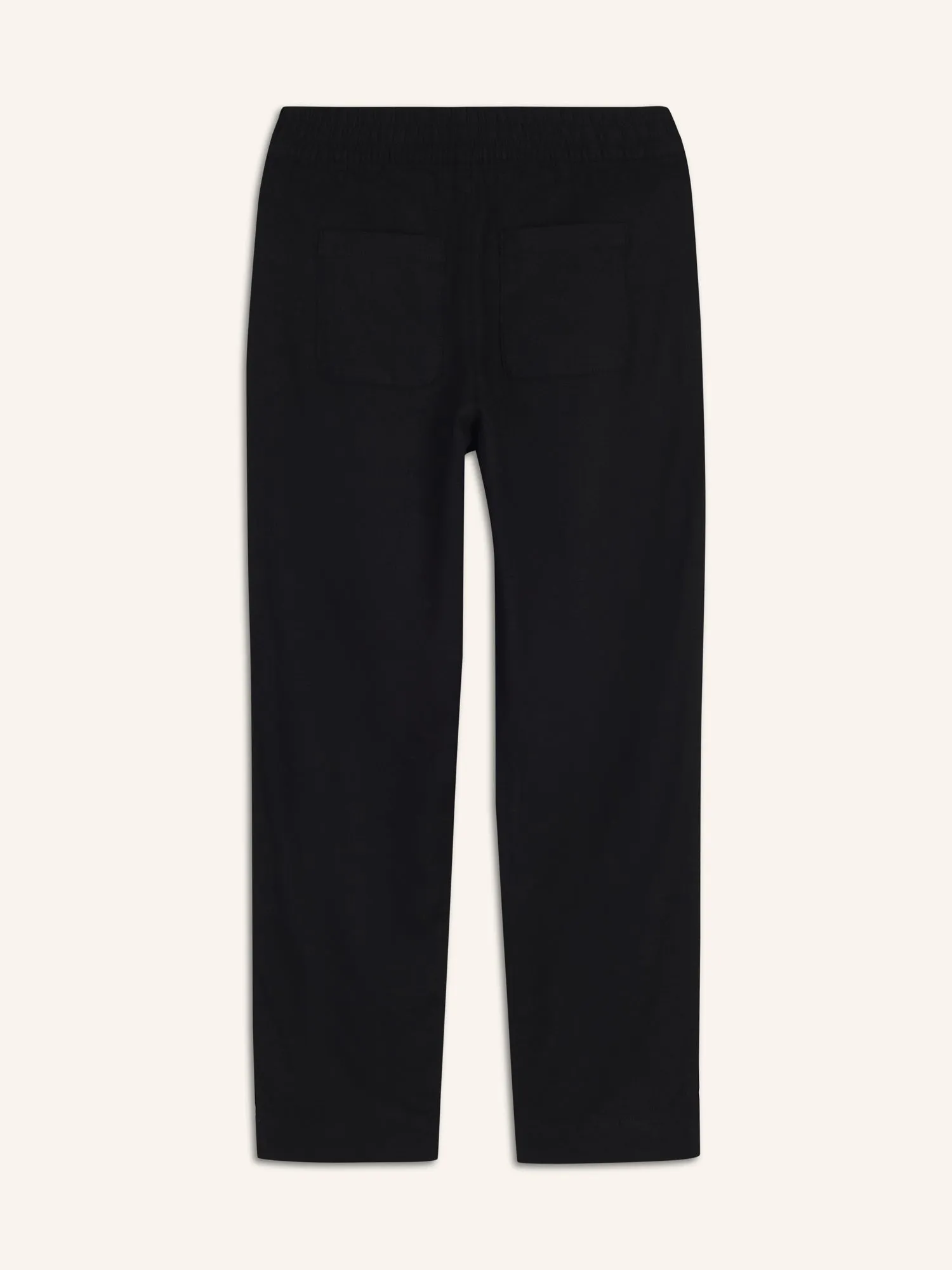High-Waisted Linen-Blend Straight Pants