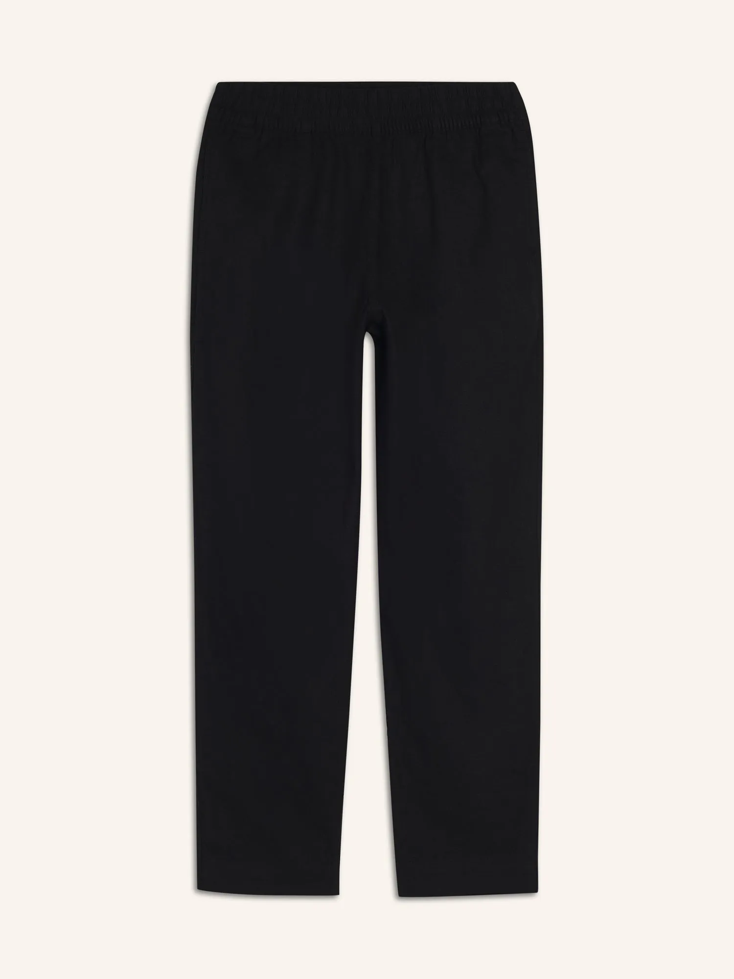 High-Waisted Linen-Blend Straight Pants