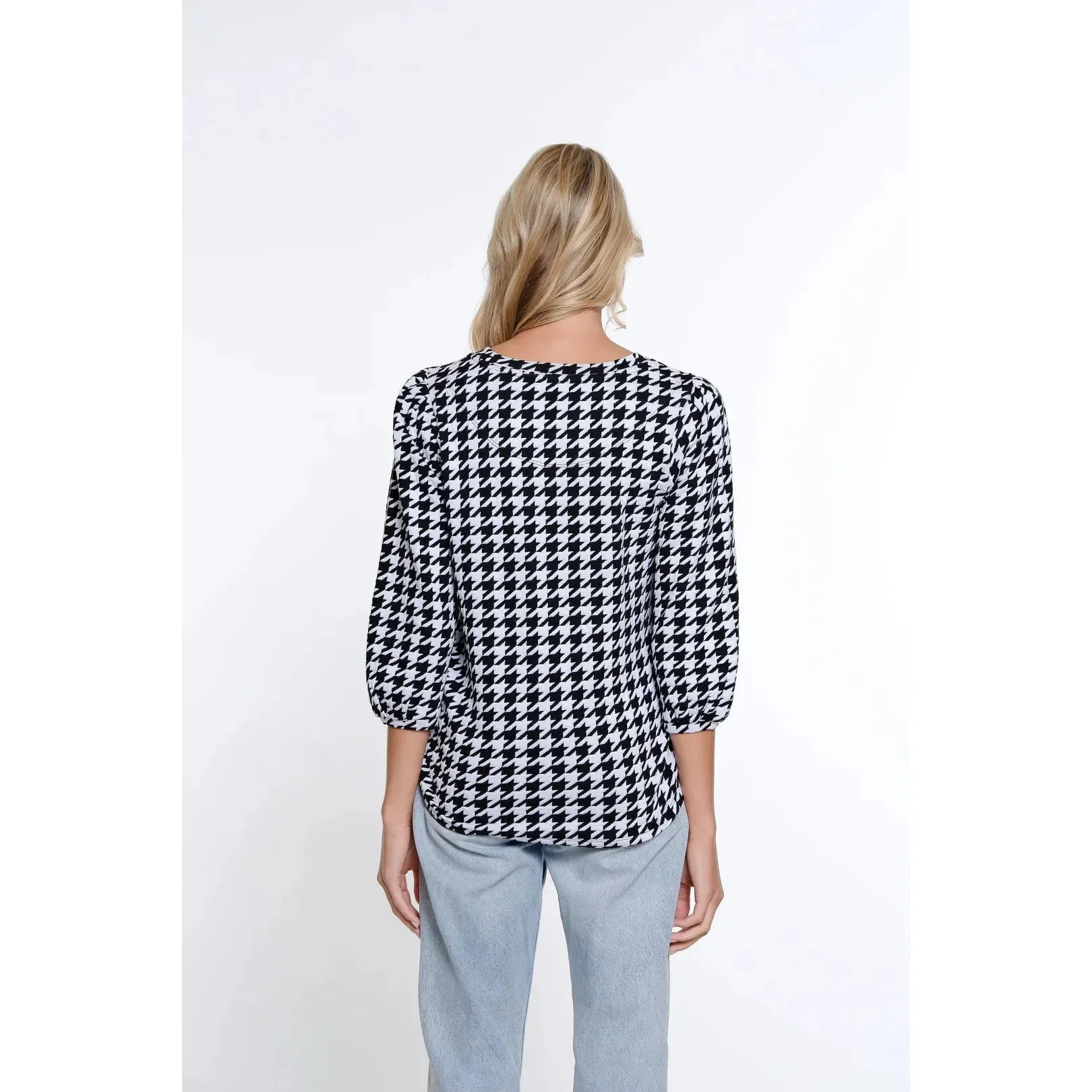 Houndstooth Knit Top