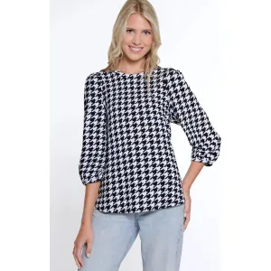 Houndstooth Knit Top