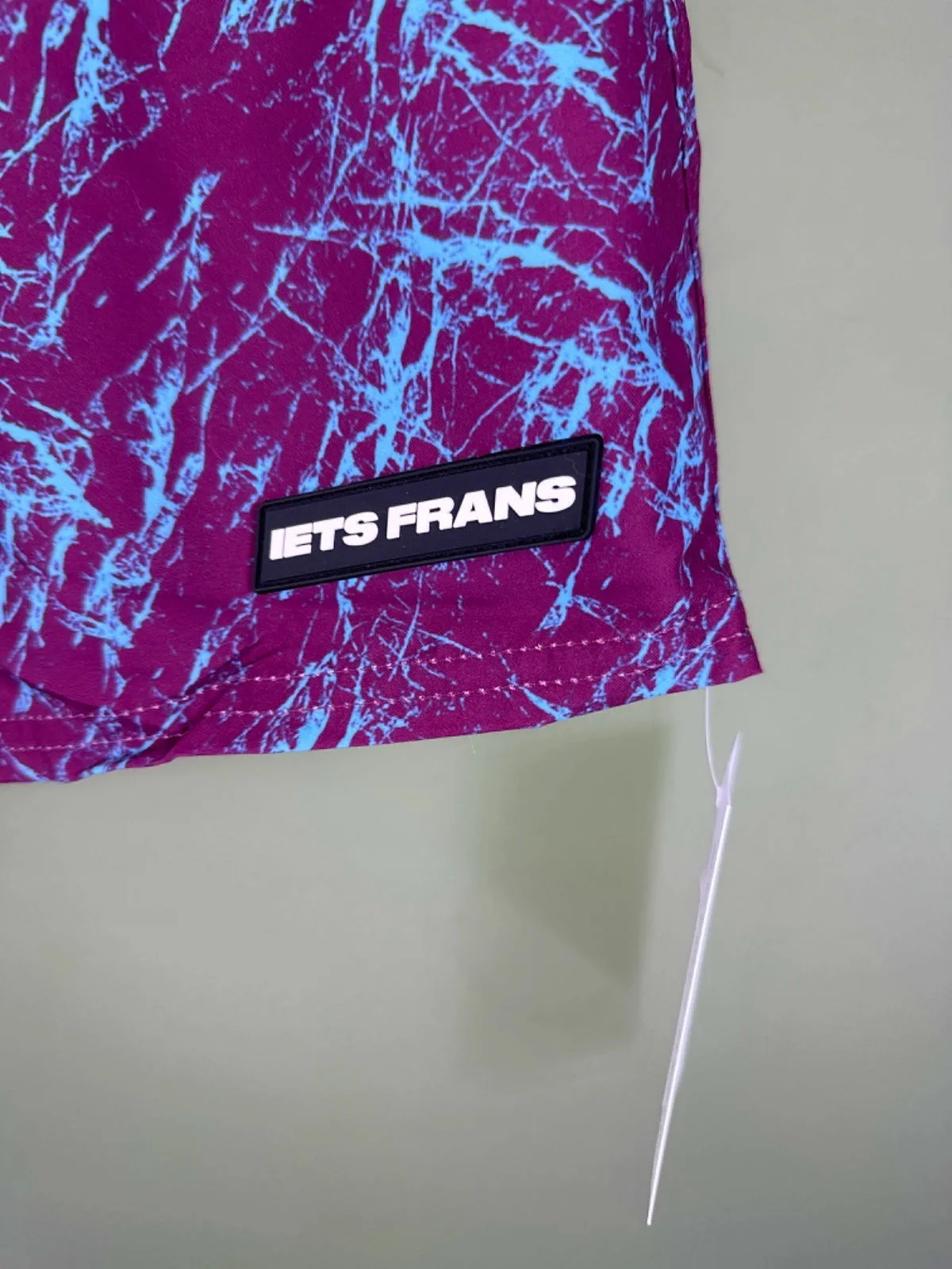 iets frans... Purple Blue Patterned Swim Shorts XS