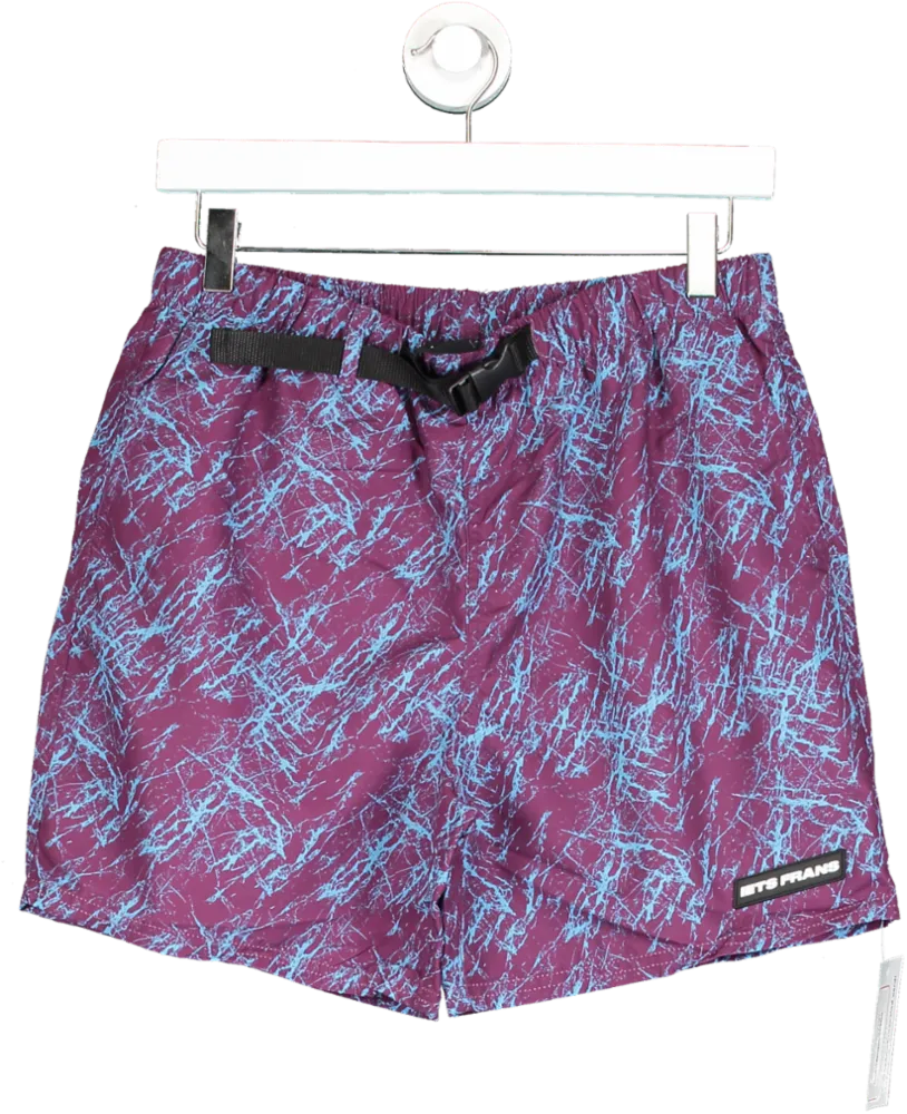 iets frans... Purple Blue Patterned Swim Shorts XS
