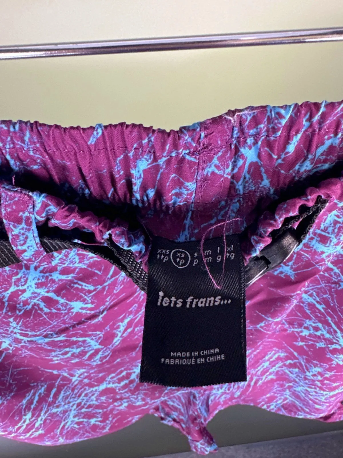 iets frans... Purple Blue Patterned Swim Shorts XS