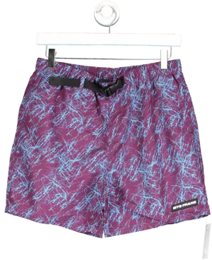 iets frans... Purple Blue Patterned Swim Shorts XS