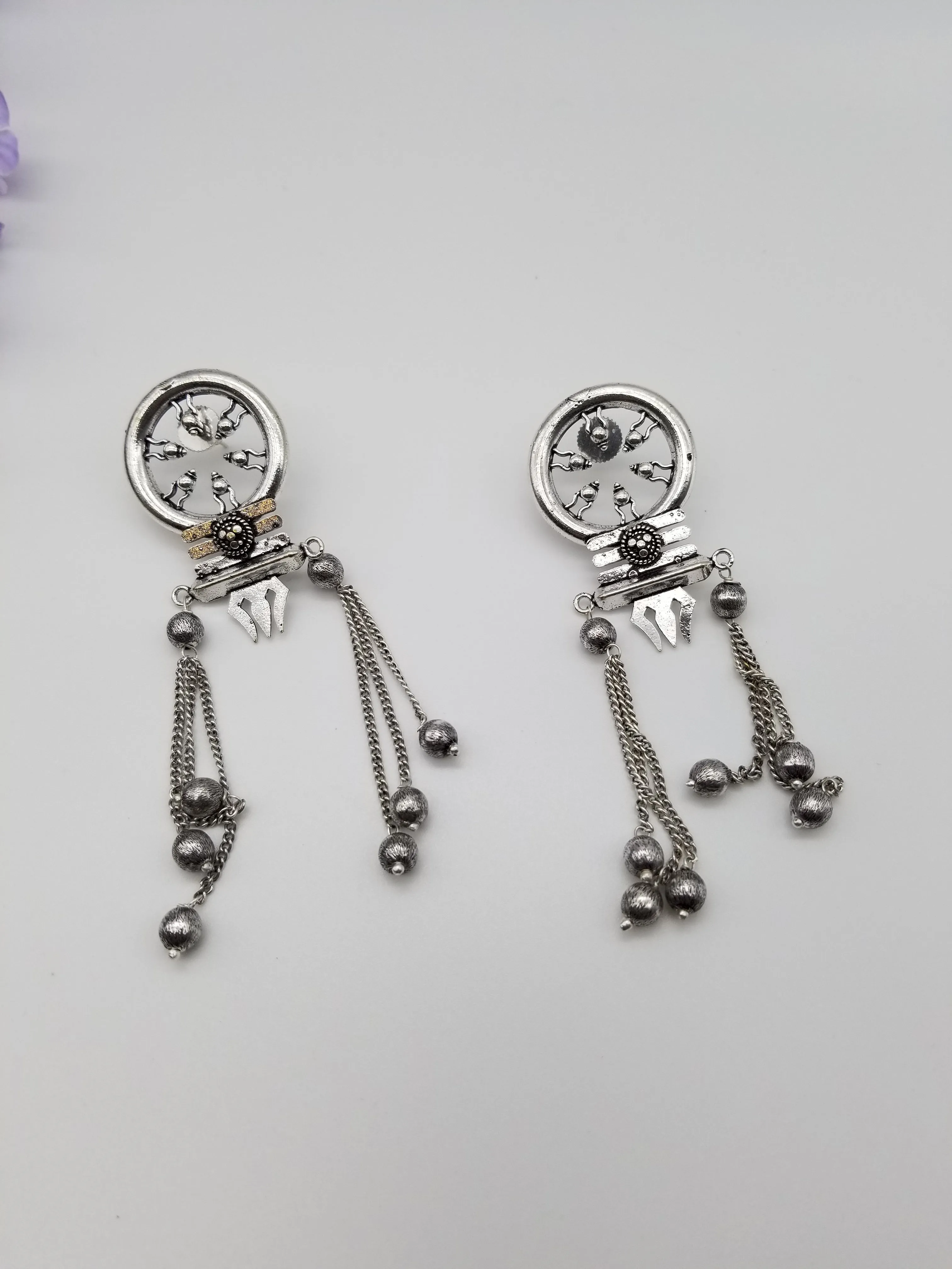 Indo Western Trendy Earring With Oxidised Plating