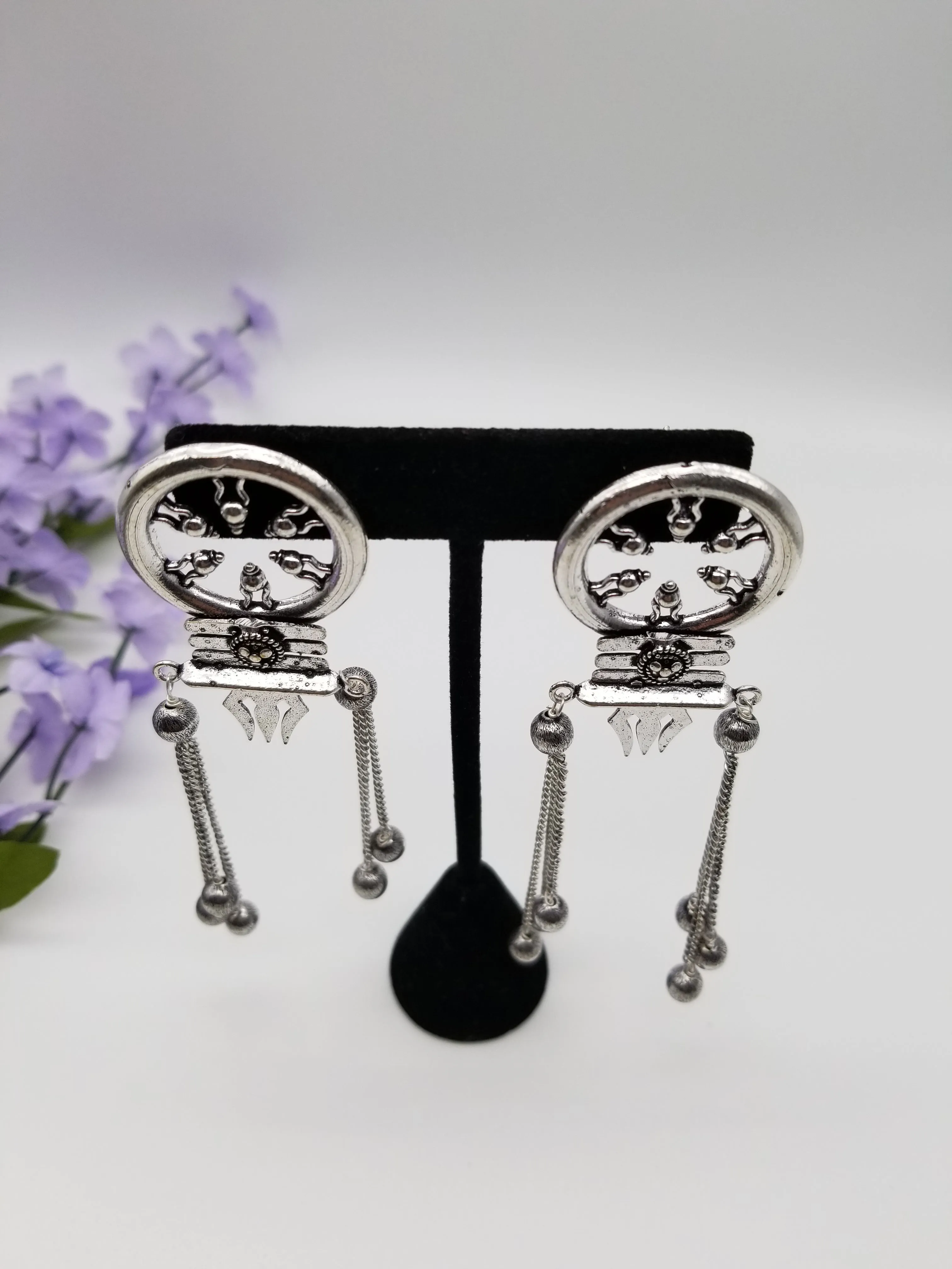 Indo Western Trendy Earring With Oxidised Plating