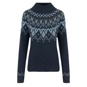 Indu Eco Mock Neck Sweater - Rathee Blue